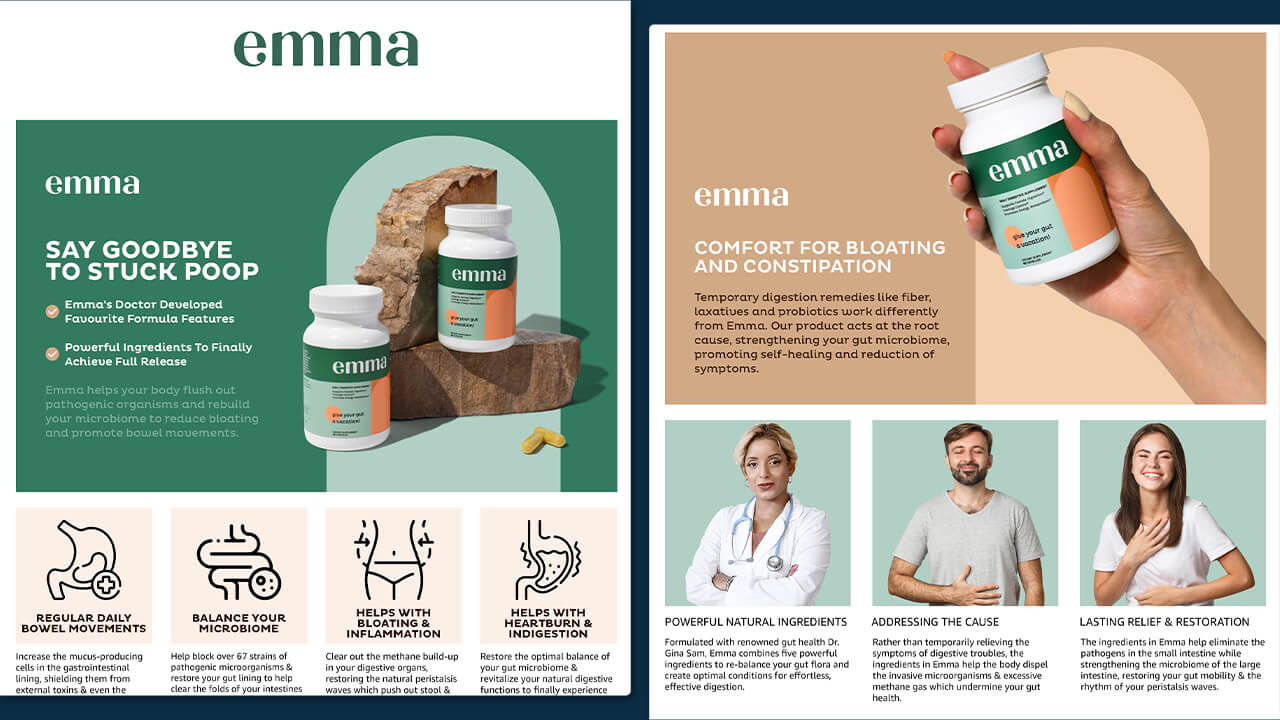 Before image: Emma Relief Wellness: Professionally crafted product listing designed to boost discoverability and drive higher sales.